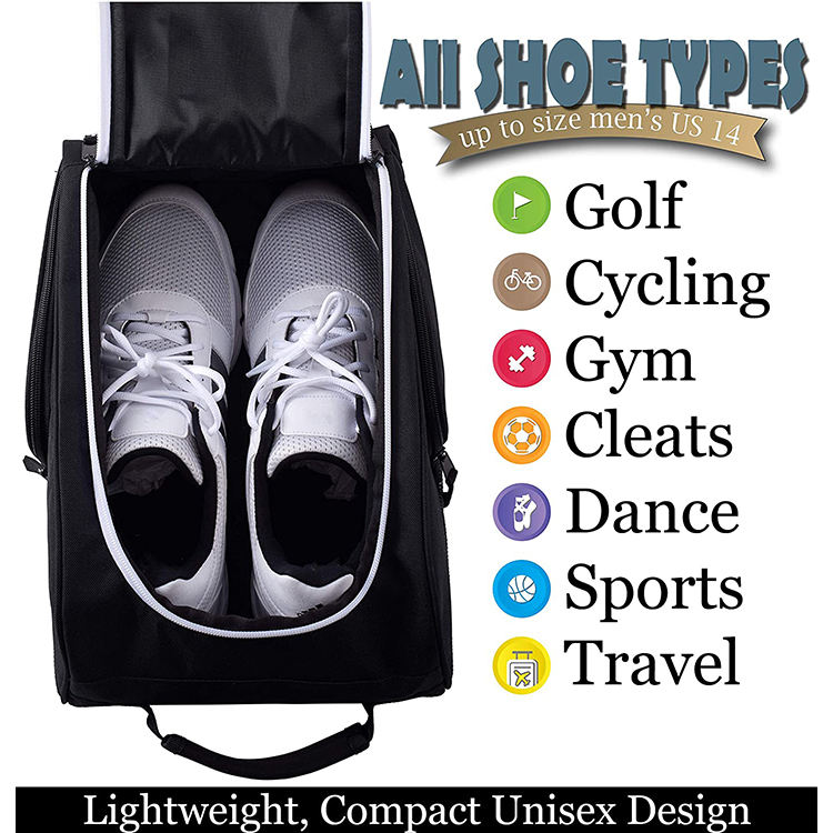 Bolsa de zapatos de Golf transpirable con ventilación portátil, bolsa organizadora de zapatos deportivos de pelotas de tenis de nailon, bolsa de Golf con logotipo personalizado