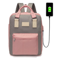 Bolsas de libros Unisex para mujer de escuela secundaria, bolsa de asas con carga USB, bolsas para ordenador portátil escolar, mochila para adolescentes