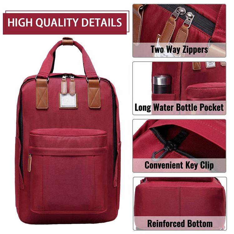 Mochila de viaje para portátil de nailon de 15,6 pulgadas, impermeable, promocional, para trabajo vintage, mochila de negocios, mochila para mujer