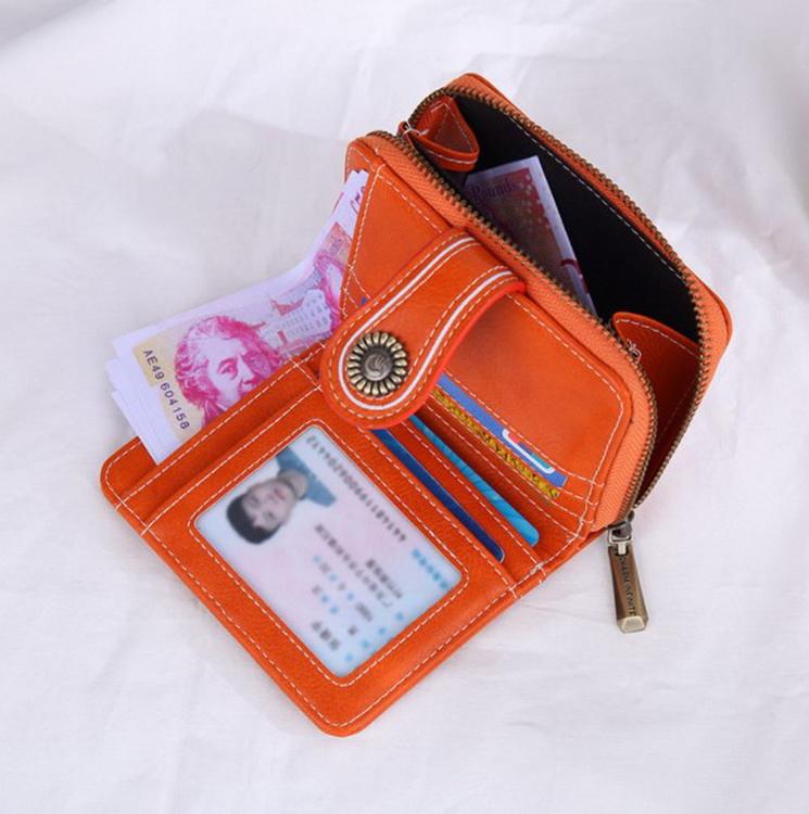 Gran oferta de carteras BioFold cortas de lujo para mujer, billetera de cuero con tarjetero de viaje diario para mujer con ventana de identificación