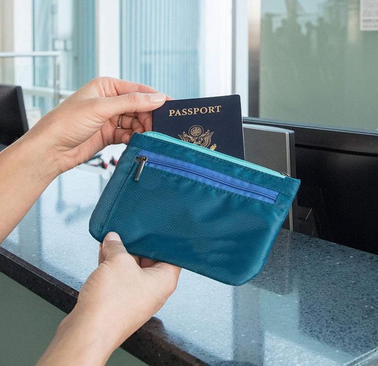 Nueva moda impermeable ligero billete tarjeta monedero bolsa caso viaje organizador pasaporte billetera