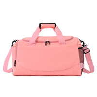Bolsa de lona deportiva rosa personalizada con compartimento para zapatos y bolsa de lona de viaje grande con bolsillo húmedo para mujer