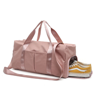 Bolsa de fin de semana rosa Deportes Mujer Yoga Fitness Bolsa de viaje Duffle Bolsa de viaje personalizada de gran capacidad con logotipo