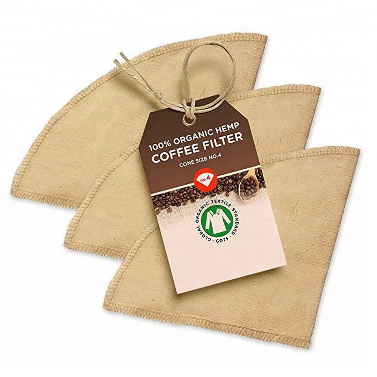 Bolsa de filtro de café reutilizable, filtro de café de tela de algodón orgánico 100% ecológico