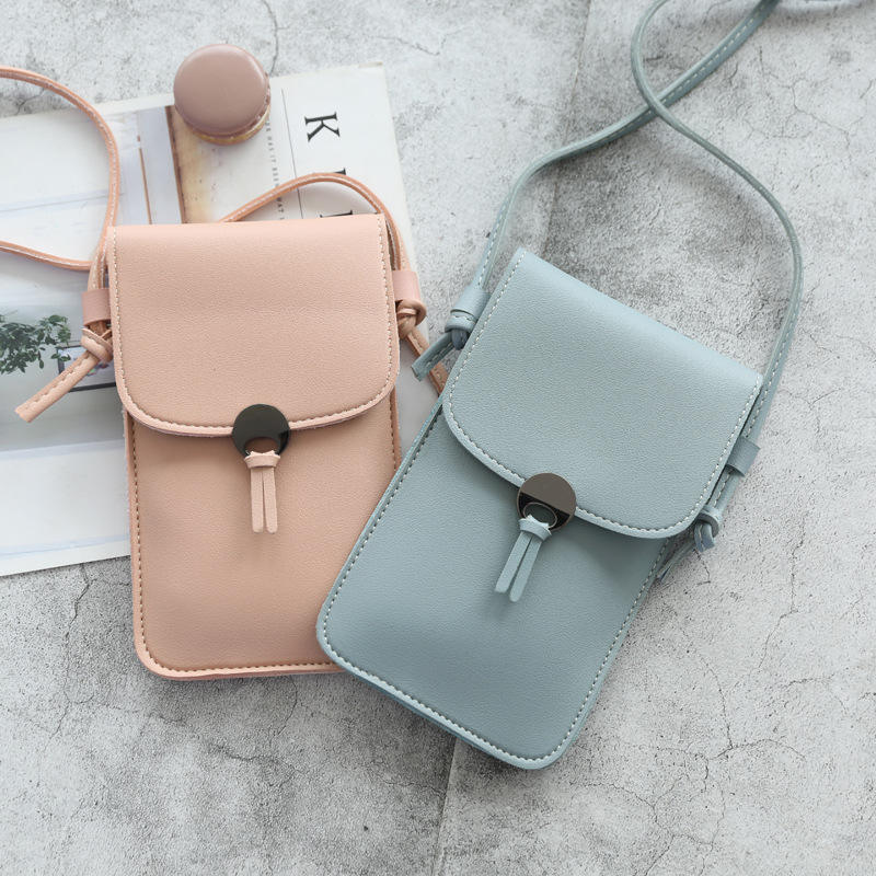 Bolso cruzado pequeño para teléfono para mujer, bolsos de hombro de cuero para teléfono móvil, billetera de cuello de diseñador de viaje a la moda